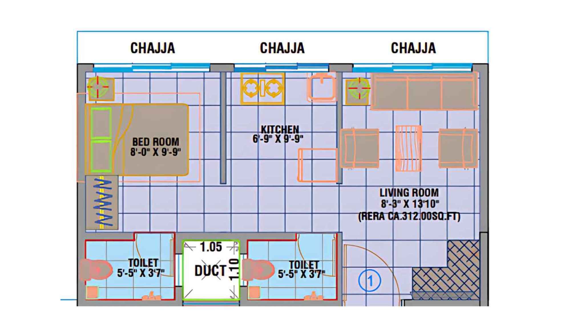 Sheetal-Uptown-Floor-plan-1-BHK-312-sqft
